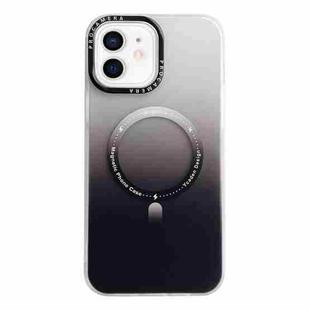 For iPhone 12 mini MagSafe IMD Gradient PC Hybrid TPU Phone Case(Black)
