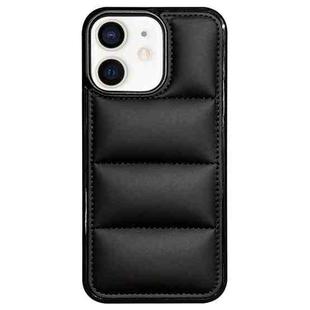 For iPhone 12 Big Hole Eiderdown Airbag Phone Case(Black)