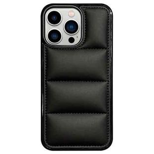For iPhone 12 Pro Big Hole Eiderdown Airbag Phone Case(Black)