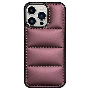 For iPhone 12 Pro Max Big Hole Eiderdown Airbag Phone Case(Wine Red)