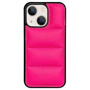 For iPhone 13 Big Hole Eiderdown Airbag Phone Case(Rose Red)