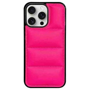 For iPhone 13 Pro Big Hole Eiderdown Airbag Phone Case(Rose Red)