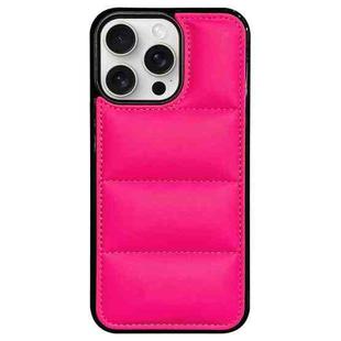 For iPhone 13 Pro Max Big Hole Eiderdown Airbag Phone Case(Rose Red)