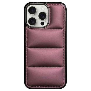 For iPhone 14 Pro Max Big Hole Eiderdown Airbag Phone Case(Wine Red)