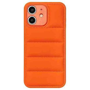 For iPhone 11 Fine Hole Eiderdown Airbag Phone Case(Orange)