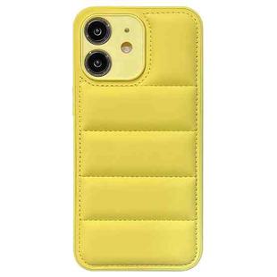 For iPhone 11 Fine Hole Eiderdown Airbag Phone Case(Yellow)