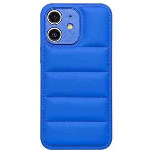 For iPhone 11 Fine Hole Eiderdown Airbag Phone Case(Blue)