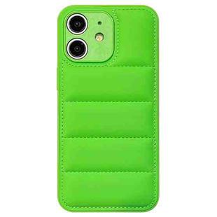 For iPhone 11 Fine Hole Eiderdown Airbag Phone Case(Green)