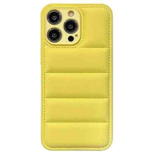 For iPhone 12 Pro Fine Hole Eiderdown Airbag Phone Case(Yellow)