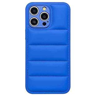 For iPhone 12 Pro Fine Hole Eiderdown Airbag Phone Case(Blue)