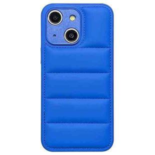 For iPhone 13 Fine Hole Eiderdown Airbag Phone Case(Blue)