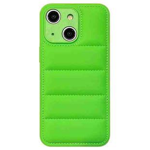 For iPhone 13 Fine Hole Eiderdown Airbag Phone Case(Green)