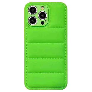 For iPhone 13 Pro Fine Hole Eiderdown Airbag Phone Case(Green)