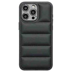 For iPhone 13 Pro Max Fine Hole Eiderdown Airbag Phone Case(Black)
