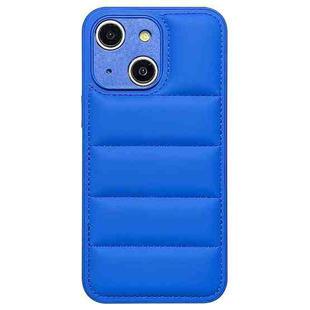 For iPhone 14 Fine Hole Eiderdown Airbag Phone Case(Blue)