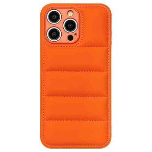 For iPhone 14 Pro Max Fine Hole Eiderdown Airbag Phone Case(Orange)