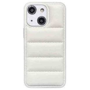 For iPhone 15 Fine Hole Eiderdown Airbag Phone Case(White)
