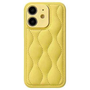 For iPhone 11 Fine Hole 8-shaped Texture Eiderdown Airbag Phone Case(Yellow)