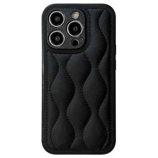For iPhone 12 Pro Max Fine Hole 8-shaped Texture Eiderdown Airbag Phone Case(Black)