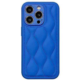 For iPhone 13 Pro Max Fine Hole 8-shaped Texture Eiderdown Airbag Phone Case(Blue)