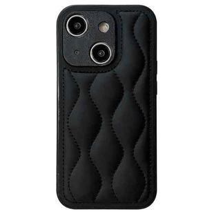 For iPhone 14 Fine Hole 8-shaped Texture Eiderdown Airbag Phone Case(Black)