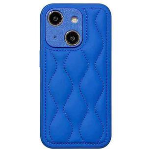 For iPhone 14 Fine Hole 8-shaped Texture Eiderdown Airbag Phone Case(Blue)