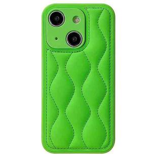 For iPhone 14 Fine Hole 8-shaped Texture Eiderdown Airbag Phone Case(Green)