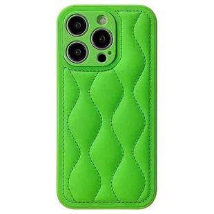 For iPhone 15 Pro Fine Hole 8-shaped Texture Eiderdown Airbag Phone Case(Green)