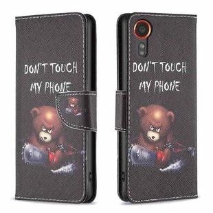 For Samsung Galaxy Xcover 7 Colored Drawing Pattern Leather Phone Case(Bear)