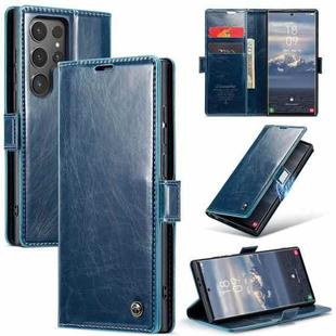 For Samsung Galaxy S24 Ultra 5G CaseMe 003 Crazy Horse Texture Flip Leather Phone Case(Blue Green)