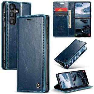 For Samsung Galaxy A35 5G CaseMe 003 Crazy Horse Texture Flip Leather Phone Case(Blue Green)