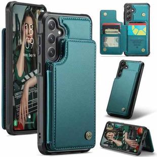 For Samsung Galaxy S24+ 5G CaseMe C22 PC+TPU Business Style RFID Anti-theft Leather Phone Case(Blue Green)