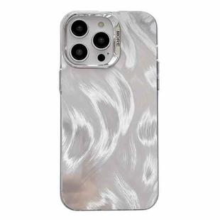 For iPhone 12 Pro Color Silver IMD Feather Pattern Shockproof Phone Case