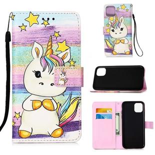 For iPhone 12 mini Painted Flat Texture Leather Case with Lanyard & Card Slot & Wallet & Holder(Revolving Pony)