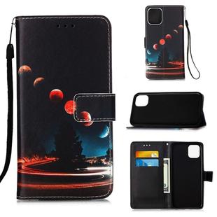 For iPhone 12 mini Painted Flat Texture Leather Case with Lanyard & Card Slot & Wallet & Holder(Wandering Earth)