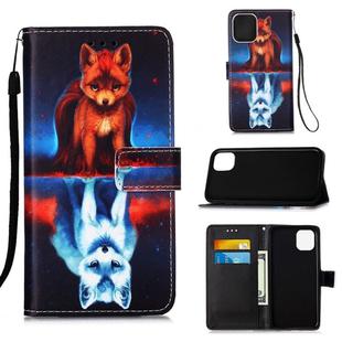 For iPhone 12 Pro Max Painted Flat Texture Leather Case with Lanyard & Card Slot & Wallet & Holder(Fox)