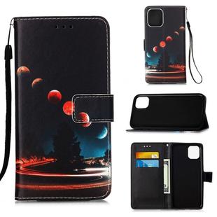 For iPhone 12 Pro Max Painted Flat Texture Leather Case with Lanyard & Card Slot & Wallet & Holder(Wandering Earth)