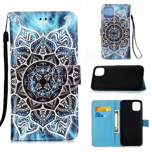 For iPhone 12 Pro Max Painted Flat Texture Leather Case with Lanyard & Card Slot & Wallet & Holder(Undersea Mandala)