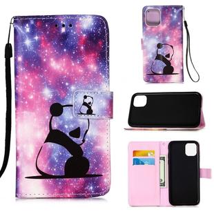 For iPhone 12 Pro Max Painted Flat Texture Leather Case with Lanyard & Card Slot & Wallet & Holder(Baby Panda)