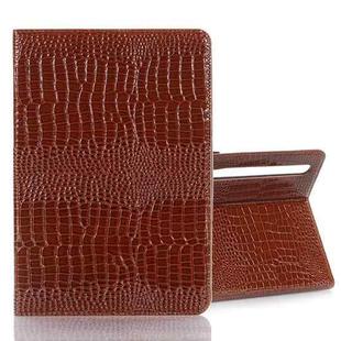 For Samsung Galaxy Tab S9 FE Crocodile Texture Leather Tablet Case(Brown)