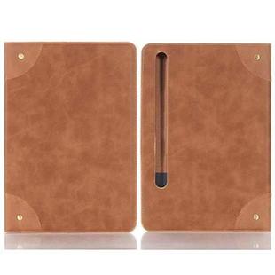 For Samsung Galaxy Tab S9 FE Retro Book Leather Tablet Case(Light Brown)