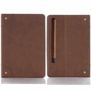 For Samsung Galaxy Tab S9 FE Retro Book Leather Tablet Case(Dark Brown)
