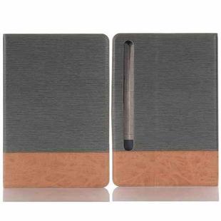 For Samsung Galaxy Tab S9 Cross Texture Stitching Leather Tablet Case(Dark Grey)