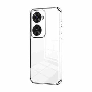 For Huawei nova 11 SE Transparent Plating Fine Hole Phone Case(Silver)