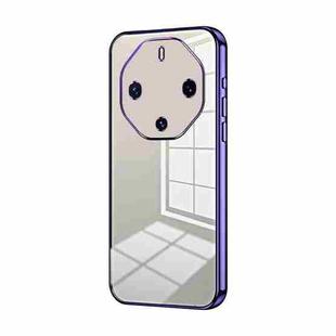 For Huawei Mate 60 RS Ultimate Transparent Plating Fine Hole Phone Case(Purple)