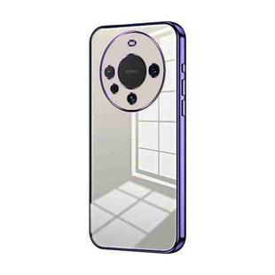 For Huawei Mate 60 Transparent Plating Fine Hole Phone Case(Purple)