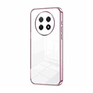 For Huawei Enjoy 60X / nova Y91 Transparent Plating Fine Hole Phone Case(Pink)