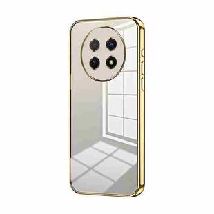 For Huawei Enjoy 60X / nova Y91 Transparent Plating Fine Hole Phone Case(Gold)