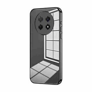 For Huawei Enjoy 60X / nova Y91 Transparent Plating Fine Hole Phone Case(Black)