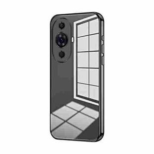 For Huawei nova 11 Pro / 11 Ultra Transparent Plating Fine Hole Phone Case(Black)